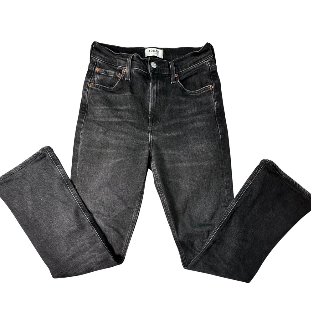 AGOLDE Nico Boot High Rise Slim‎ Bootcut Jeans Quiet Luxury Size 25 Washed Black